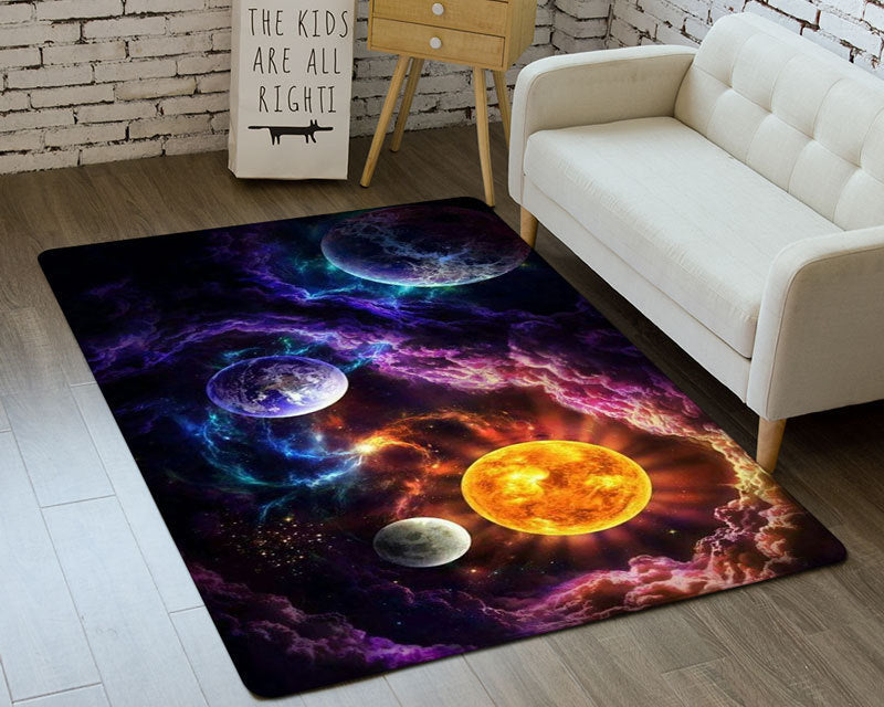 Starry Floor Mat Flannel Rug – Soft Living Room Home Decor Carpet