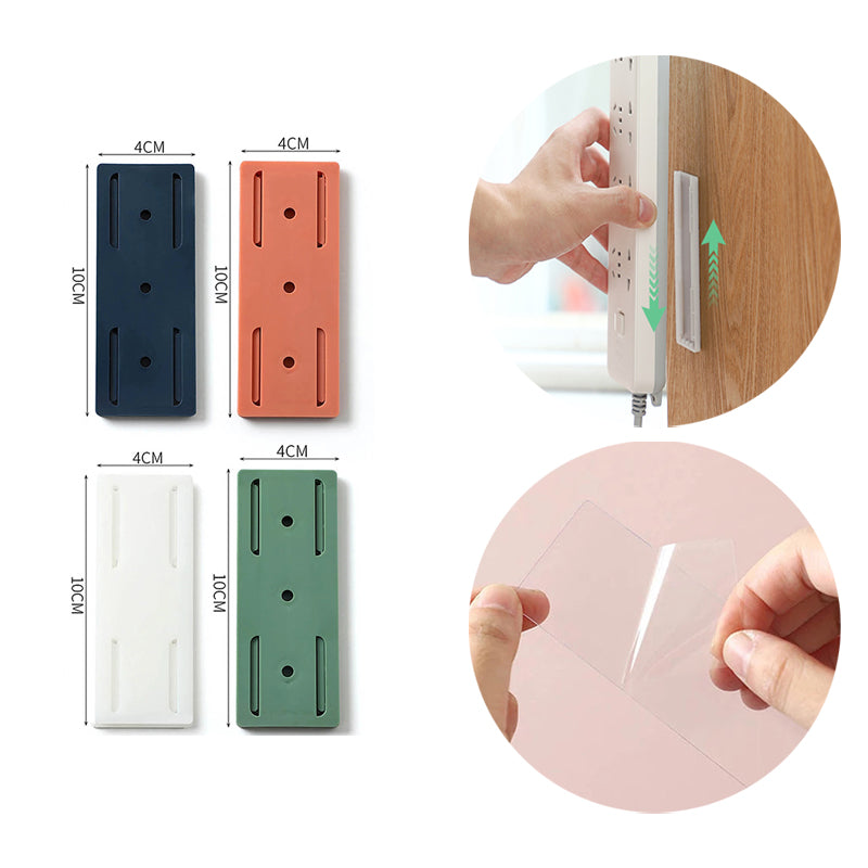Self Adhesive Power Strip Holder – Wall Socket Organizer Cable Management Storage Rack