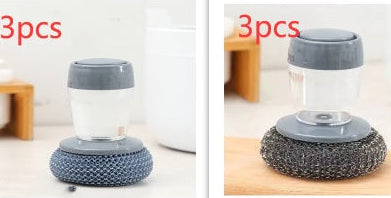 Soap Dispensing Palm Brush – Effortless Dish Cleaning Tool