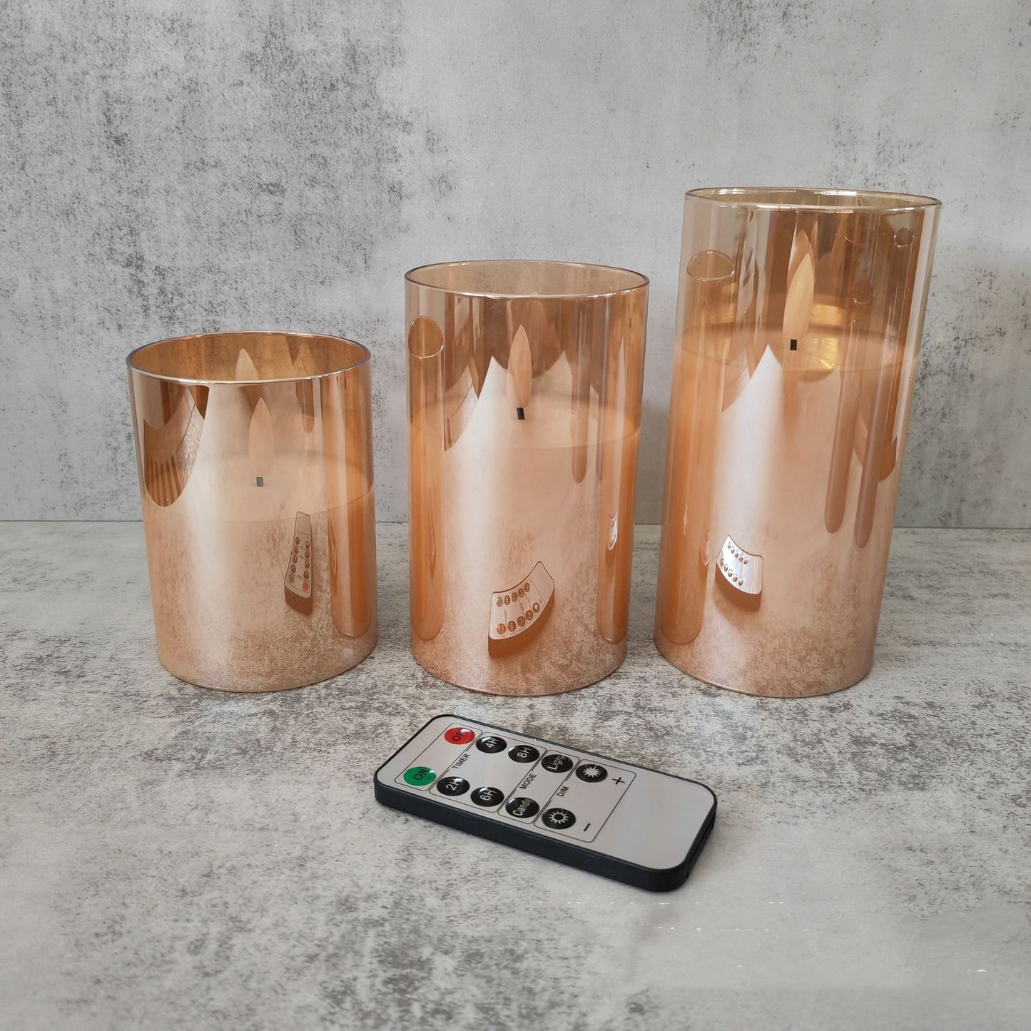 Electroplated Glass LED Candles – Rechargeable Flameless Lights for Elegant Decor