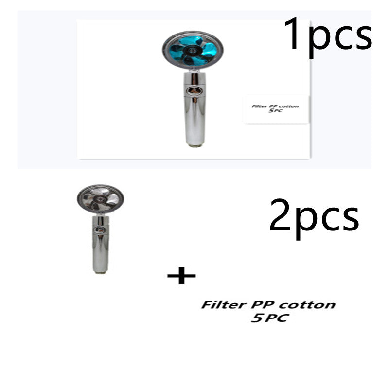 Strong Pressure Shower Head – Turbo Propeller Water Saving Handheld Spray