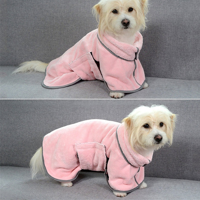 Fast Dry Pet Towel Bathrobe – Super Absorbent Microfiber Dog & Cat Grooming Dry Wrap