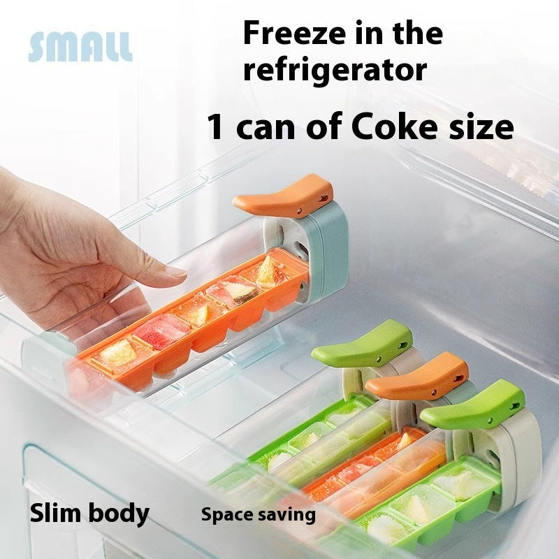 Press Ice Cube Tray with Storage Box – Easy Release Ice Maker for Freezer Organization & Quick Ice
