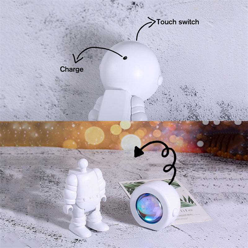 Astronaut Sunset Projection Lamp – RGB Rainbow LED Atmosphere Night Light for Bedroom Decor