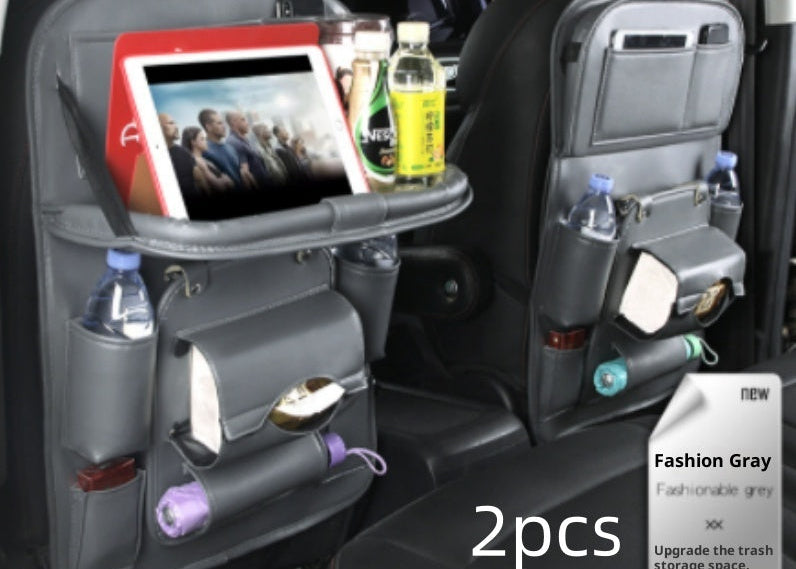 Car Interior Organizer – Waterproof PU Leather Seat Back Storage for Busy Drivers