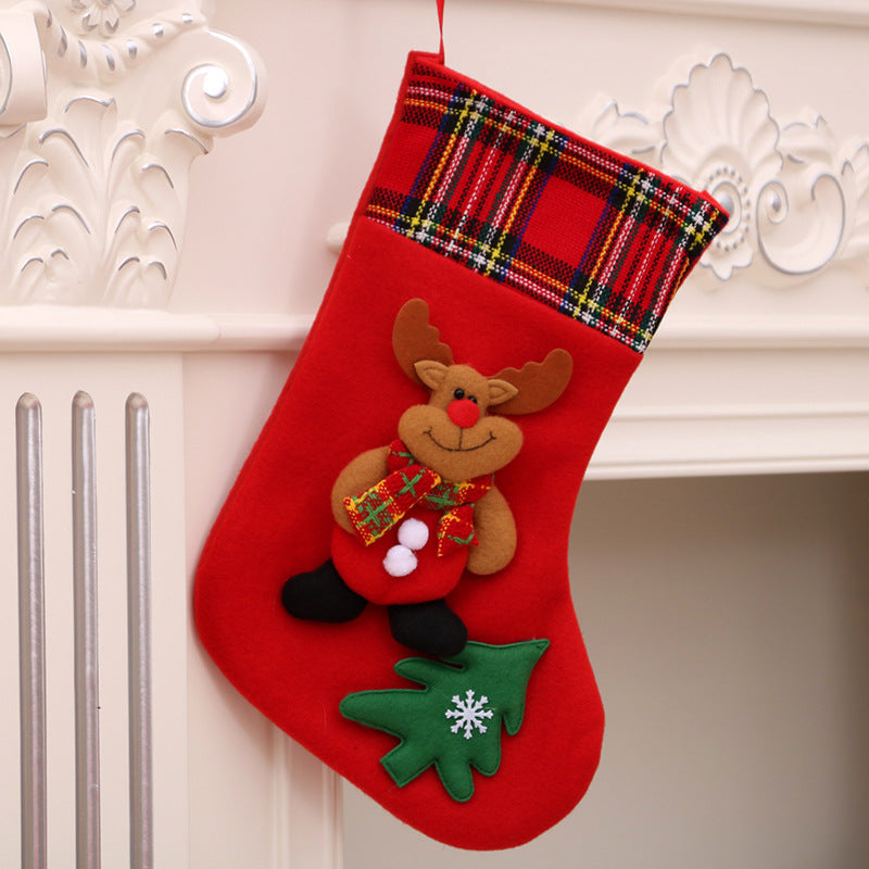 Santa Christmas Socks Hanging Bag – Festive Tree Ornament Gift Storage
