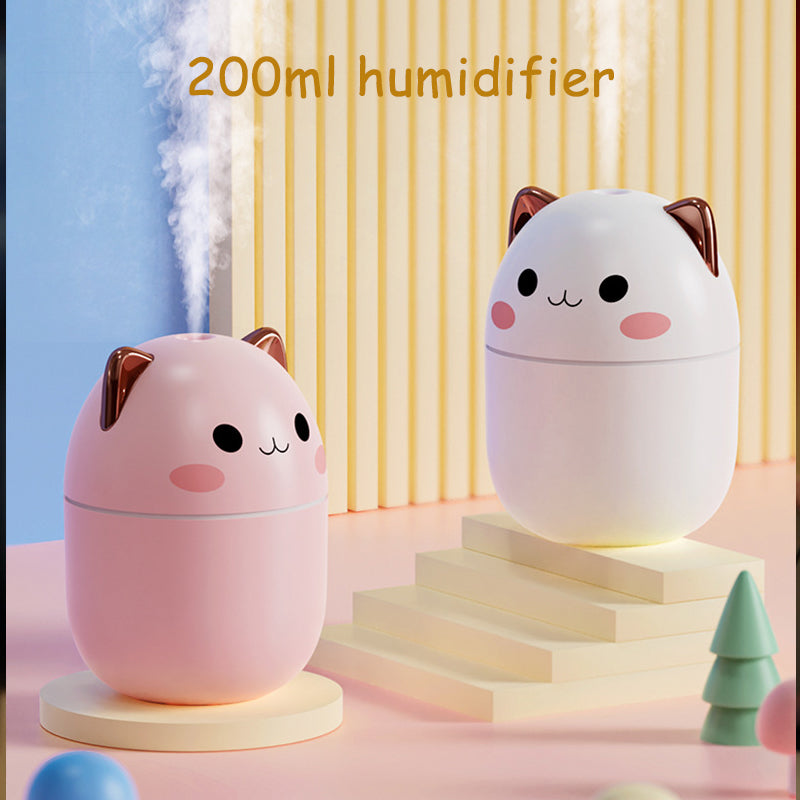 Cat Mini Air Humidifier – USB Cool Mist Diffuser for Bedroom, Office & Car Use