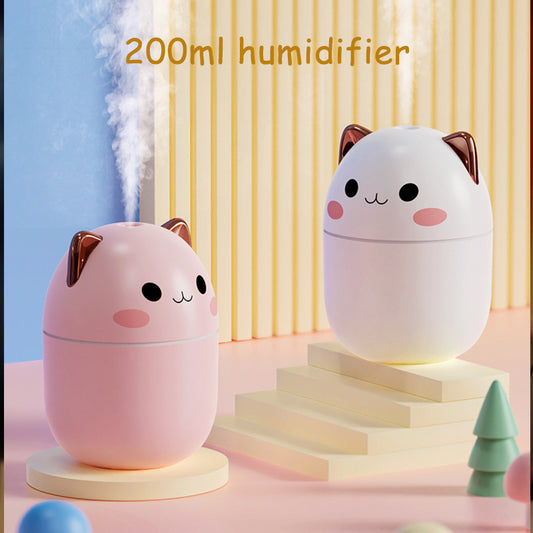 Cat Mini Air Humidifier – USB Cool Mist Diffuser for Bedroom, Office & Car Use