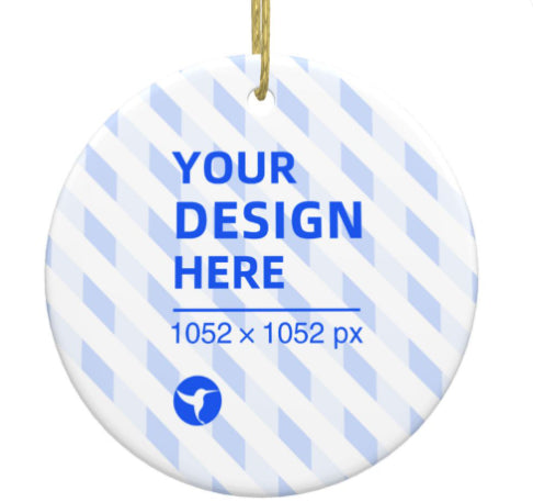 Holiday Christmas Ceramic Round Ornament | Home Decor Hanging Tree Decoration Piece