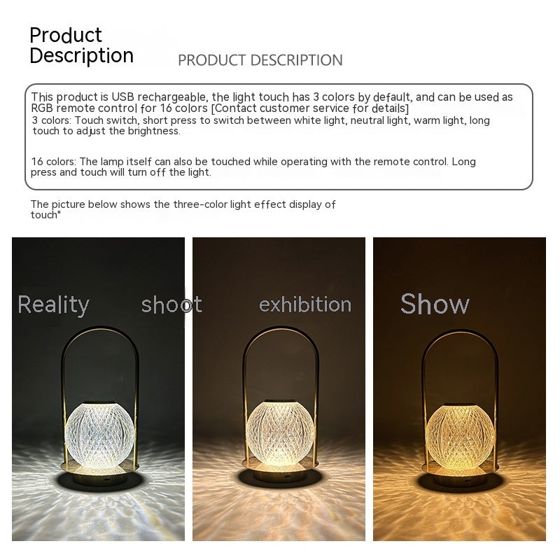 Metal Table Lamp – Portable Ambient Light for Bedroom & Cozy Lighting