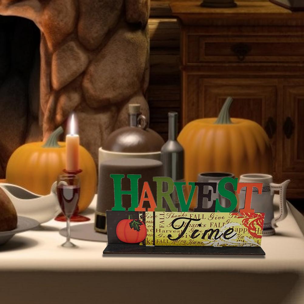 Thanksgiving Dinner Table Decor – Rustic Fall Signs & Harvest Wooden Ornaments