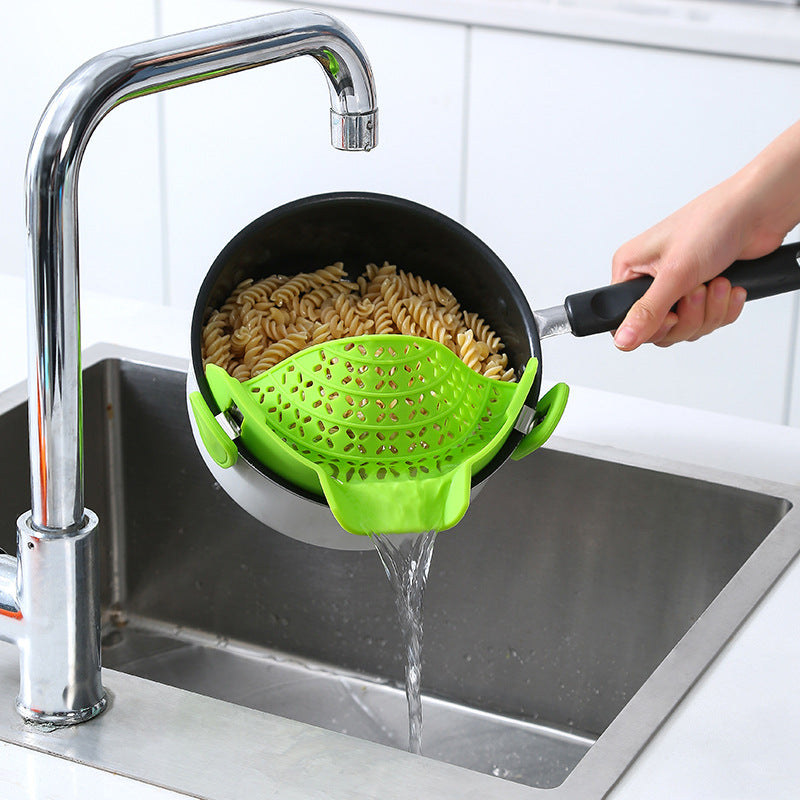 Silicone Pot Strainer Clip – Easy Drain Stopper for Mess-Free Cooking
