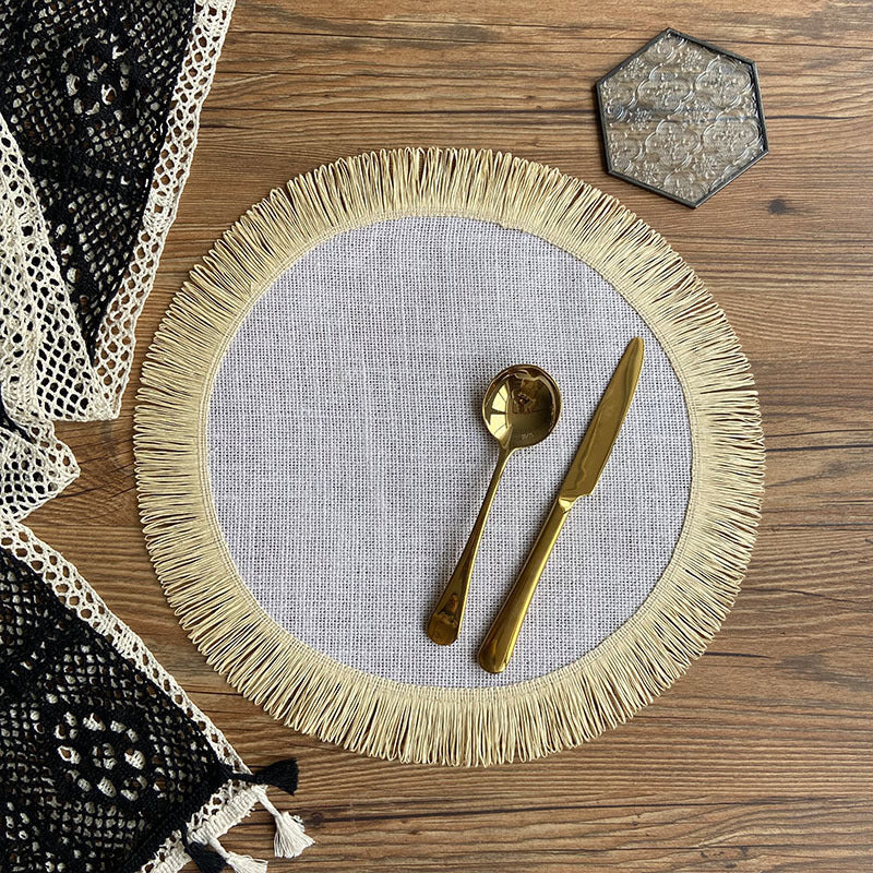 Handcrafted Jute Table Placemats – Tassel Boho Dining Mats | Natural Home Decor