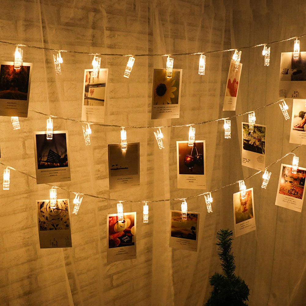 Photo Clip LED String Lights – Fairy Lights for Aesthetic Room Decor, Dorm & Bedroom Wall
