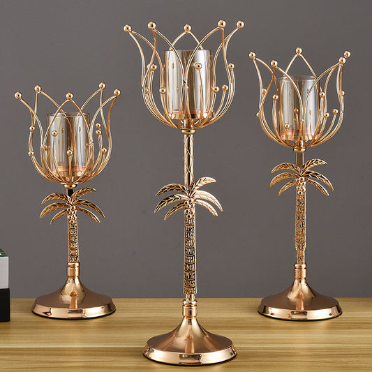 Vintage Wrought Iron Candle Holder – Elegant Home Decor & Romantic Table Centerpiece