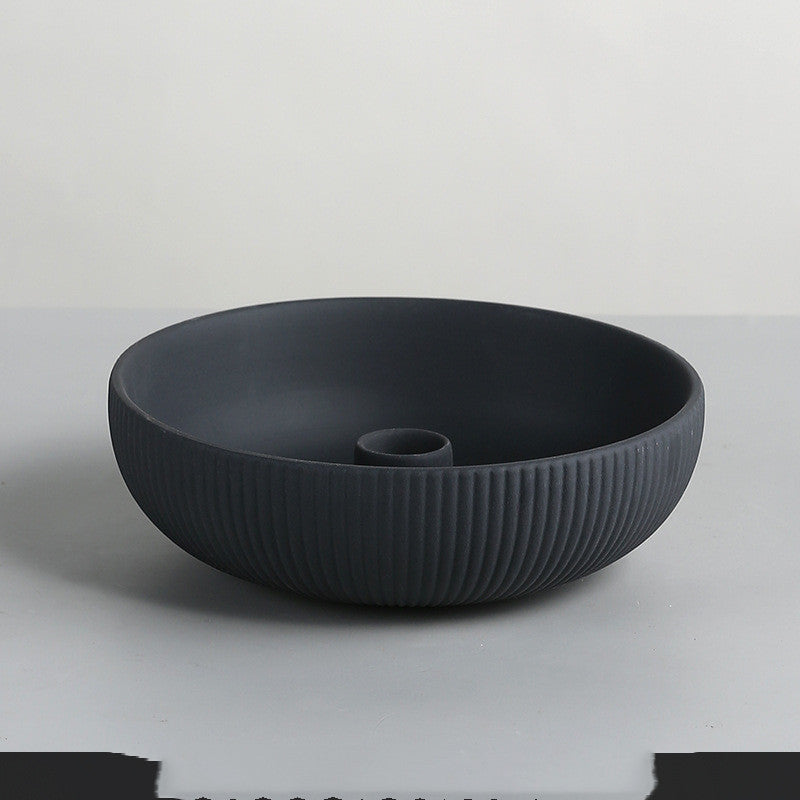 Minimalist Ceramic Candle Tray – Elegant Candle Holder for Modern Home Decor