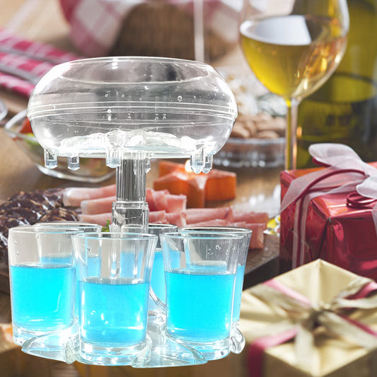 Multi Shot Glass Dispenser Holder – 6 Shot Party Drink Server for Whisky, Vodka, Beer & Wine Nights