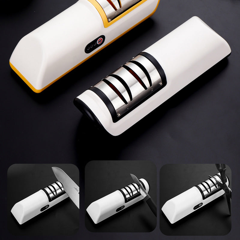 Smart Electric Knife Sharpener USB Rechargeable Kitchen Tool – Quick Automatic Blade Sharpening System
