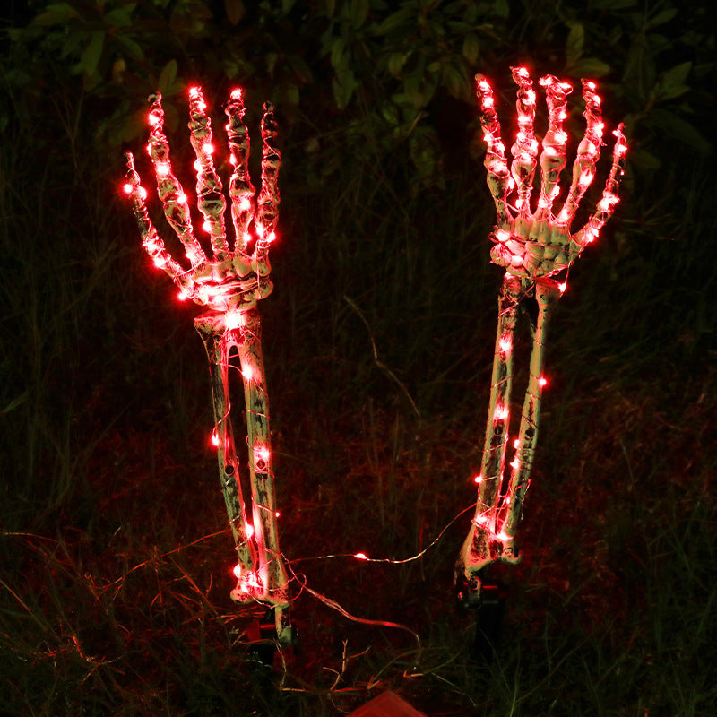 Halloween Skeleton Arm LED Prop Light – Outdoor Lawn Garden Horror Party Decoration