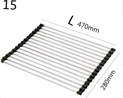 Over Sink Folding Rack Stainless Steel – Kitchen Dish Drying & Drain Organizer