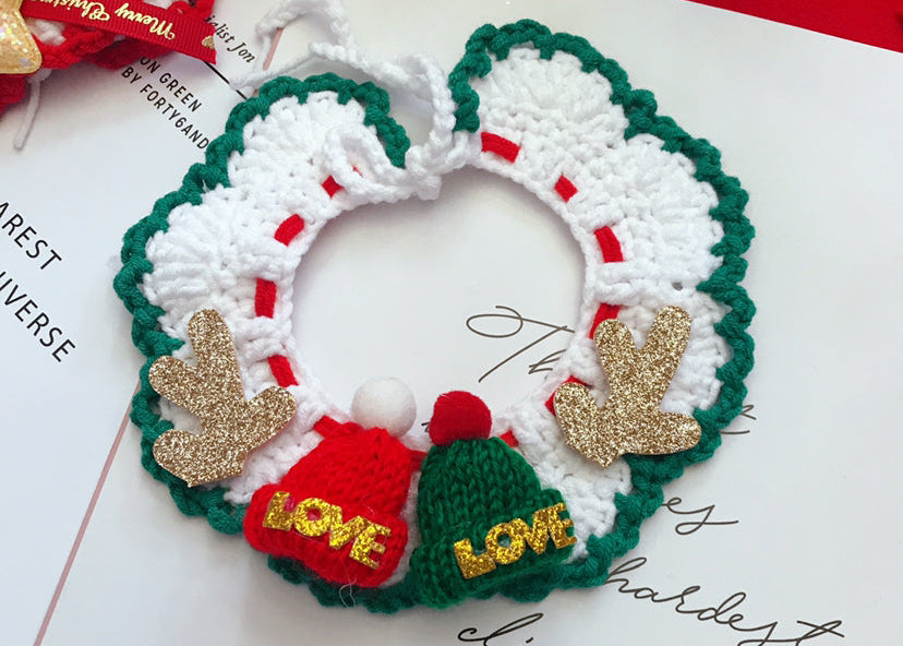Christmas Pet Collar – Hand Woven Wool Collar for Dogs & Cats