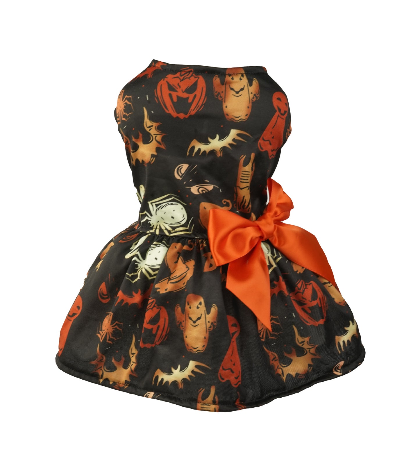Halloween Dog Dress – Pumpkin Print Outfit for Chihuahua, Yorkie & Cats