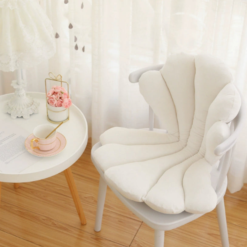 Soft Velvet Shell Cushion – Aesthetic Chair Pillow for Bedroom, Living Room & Cozy Comfort