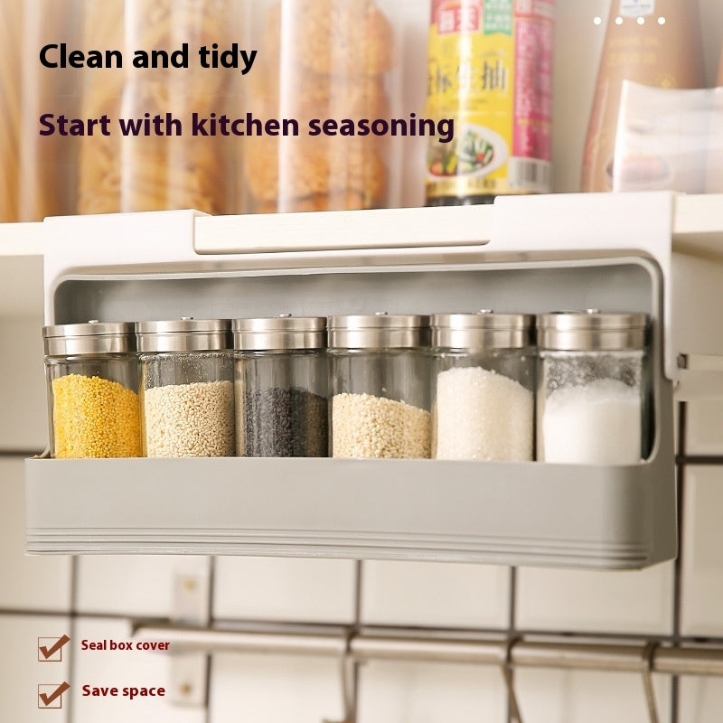 Modern Kitchen Spice Storage Rack – Wall Mounted Punch-Free Seasoning Organizer Shelf