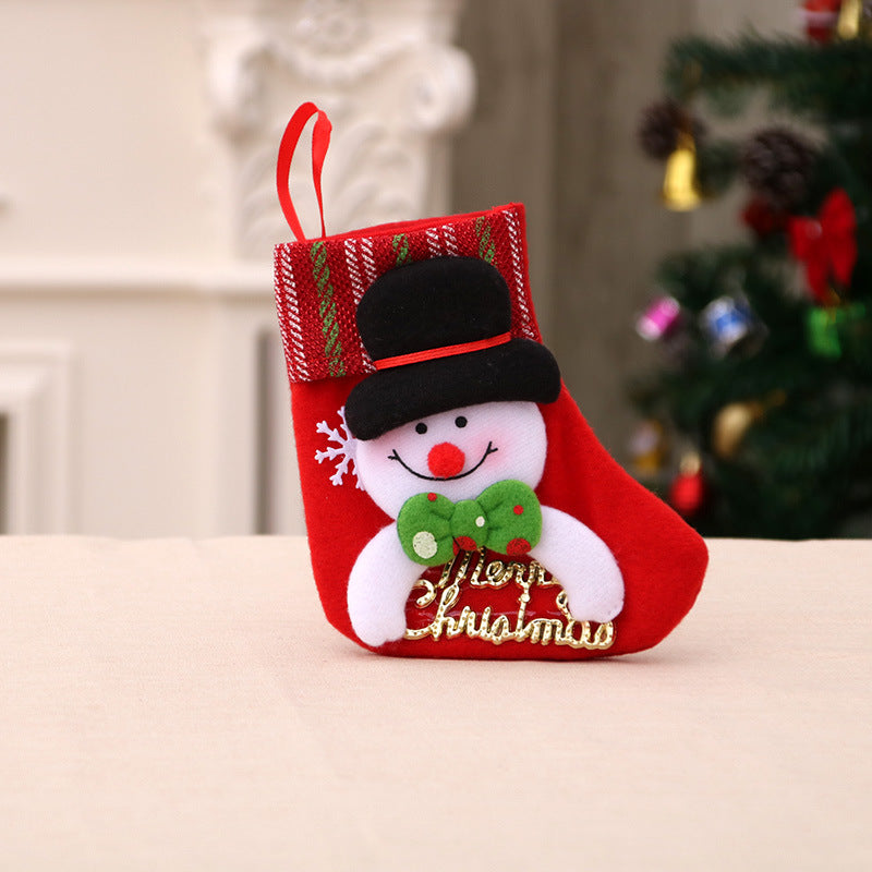 Santa Christmas Socks Hanging Bag – Festive Tree Ornament Gift Storage