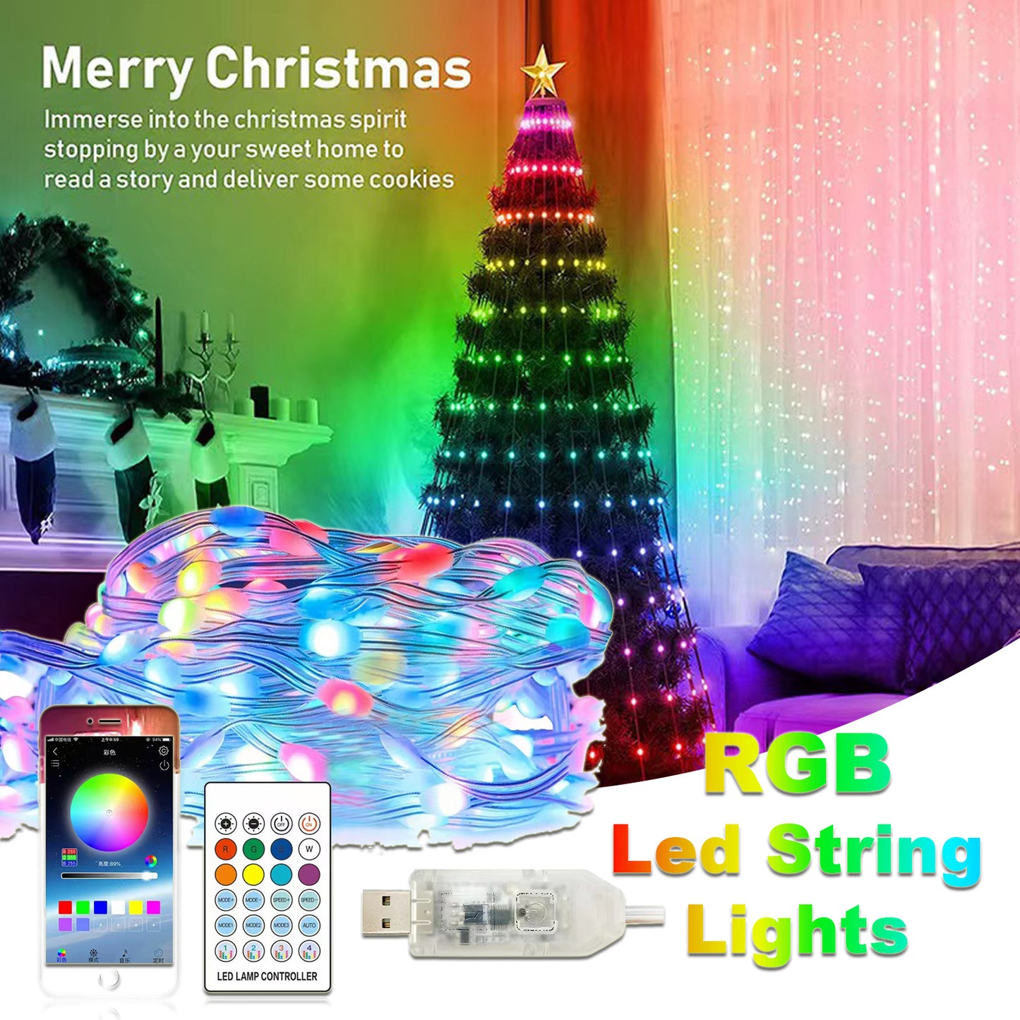 Smart LED Christmas Lights – Remote & Point Control String Lights