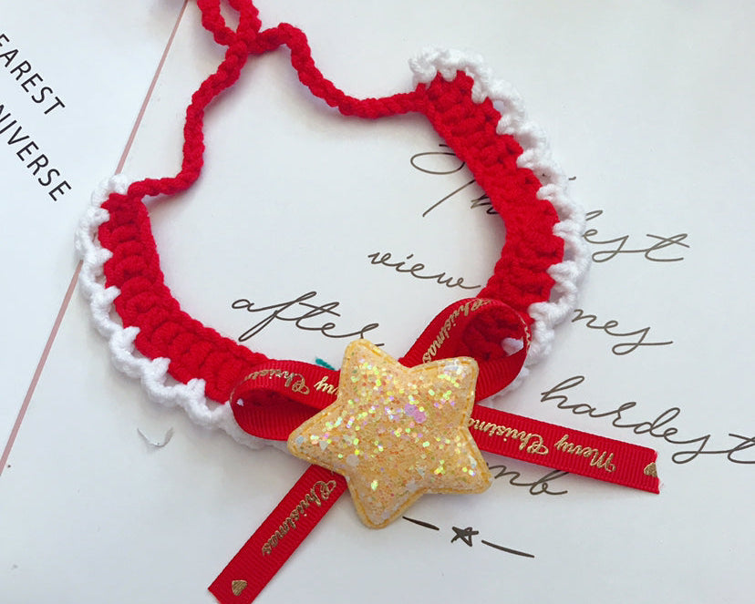 Christmas Pet Collar – Hand Woven Wool Collar for Dogs & Cats