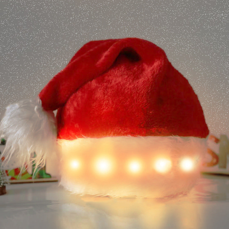 Festive LED Santa Hat for Kids and Adults