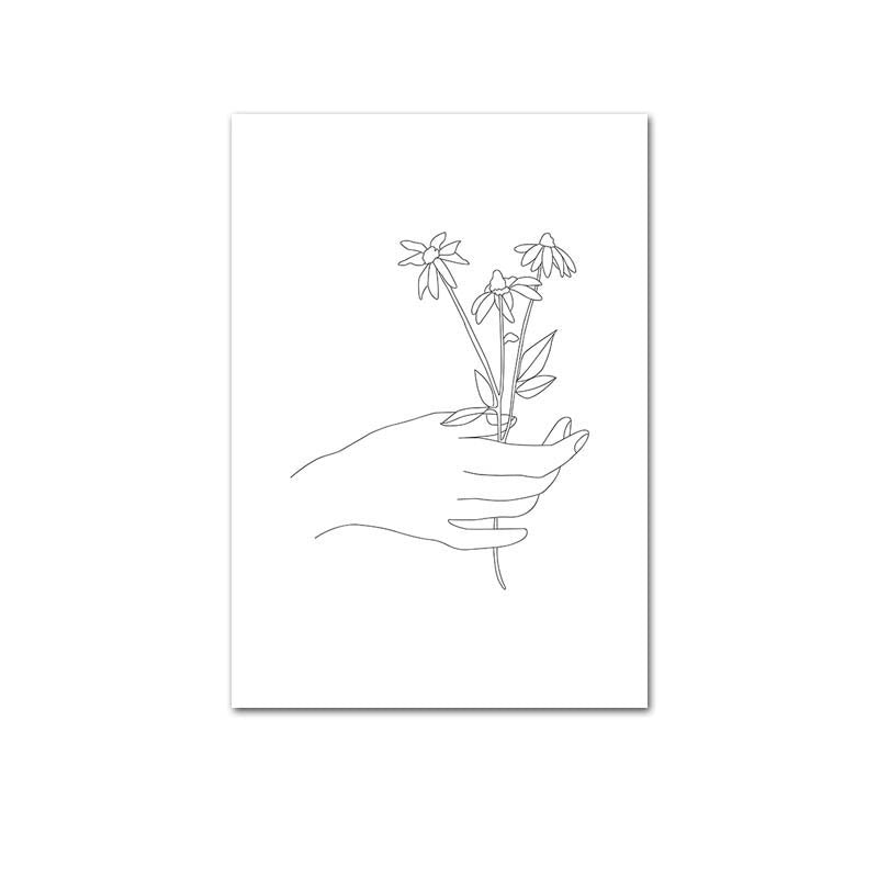 Botanical Abstract Canvas Art – Minimalist Wall Decor for Living Room & Bedroom