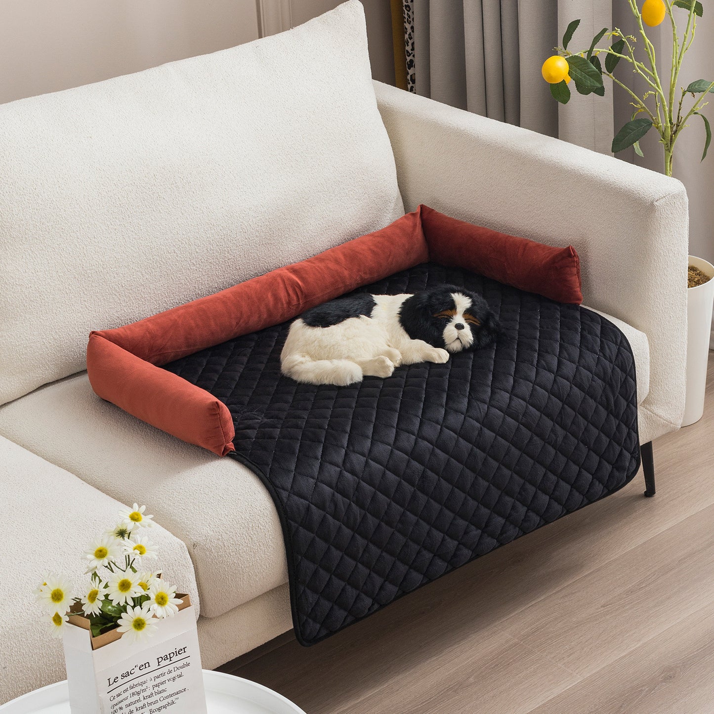 Pet Sofa Bed for Large Dogs – Cozy Comfort Cushion & Furniture Shield