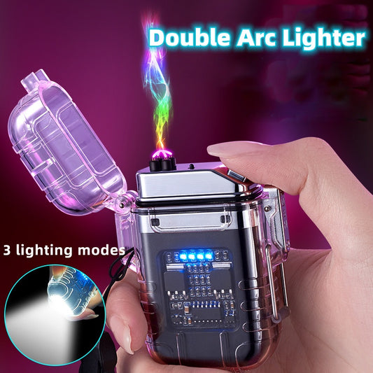 Transparent Shell Double Arc Lighter - USB Rechargeable