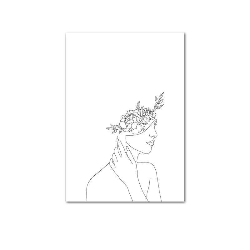 Botanical Abstract Canvas Art – Minimalist Wall Decor for Living Room & Bedroom