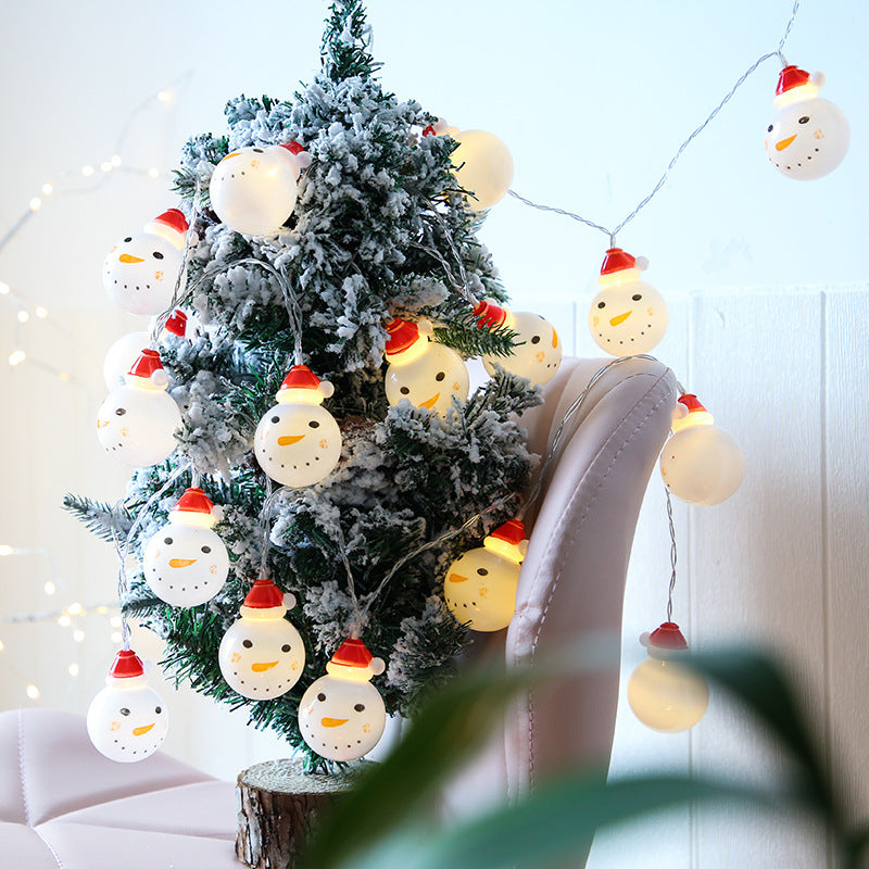 Christmas Snowman String Lights – Warm White LED Fairy Lights
