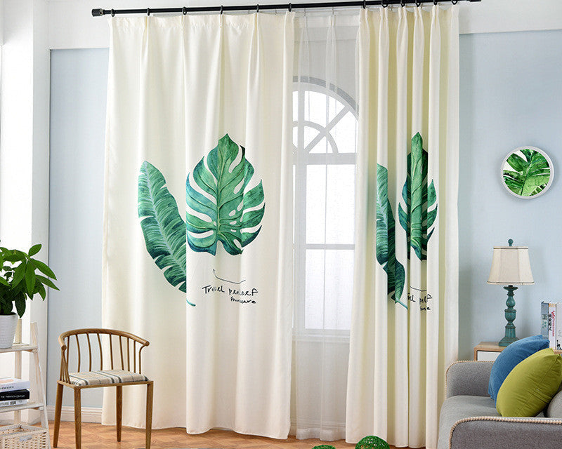 Banana Leaf Window Curtain – Modern Tropical Decor