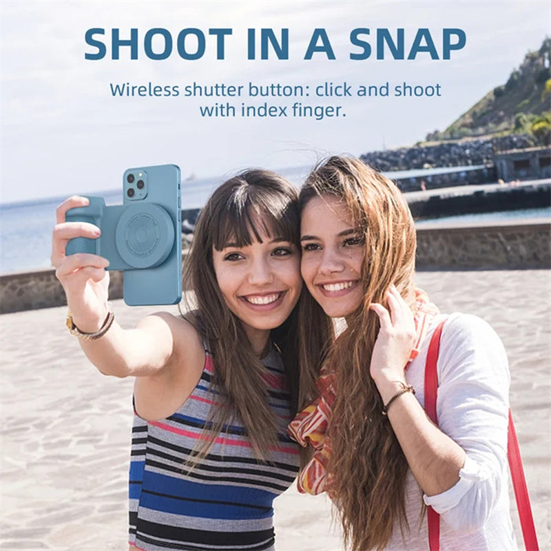 Multifunctional Phone Camera Grip Stabilizer – Anti-Shake Magnetic Handle for Content Creators
