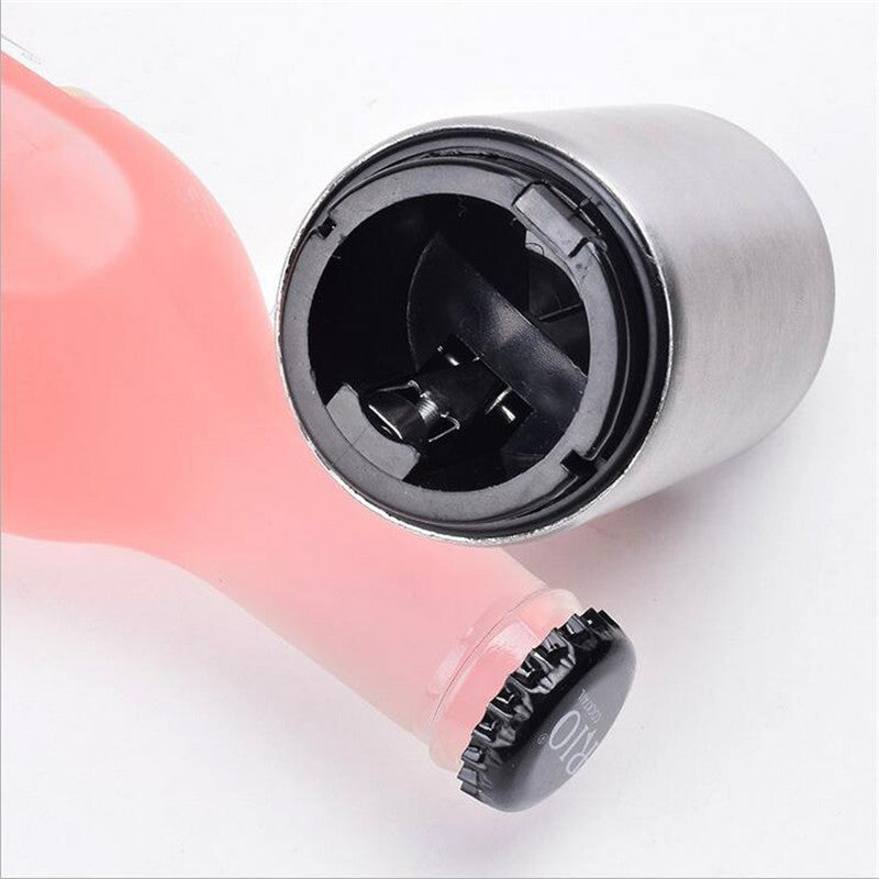 Automatic Beer Bottle Opener – Brushed Metal Magnetic Bar Tool for Home & Kitchen