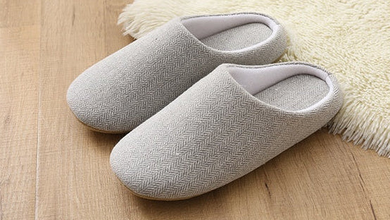Autumn Winter Men’s Slippers – Cozy Cotton Anti-Skid Indoor House Shoes