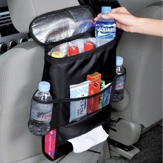 Car Seat Storage Organizer with Cooler Bag – Thermal Multifunction Car Organizer for Travel