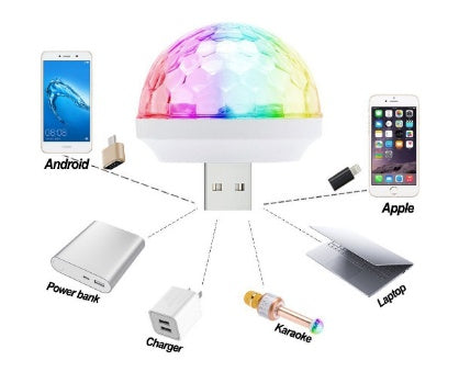 USB Disco Ball Light – LED Party Projector for DJ, & Home Decor