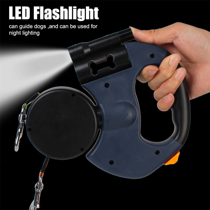 Dual Dog Walking Leash – Retractable 2 Dog Lead with Reflective Safety & Tangle-Free Control