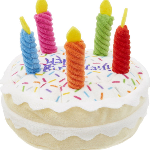 Birthday Plush Toy for Dogs – Soft, Chewable, and Playful Pet Toy