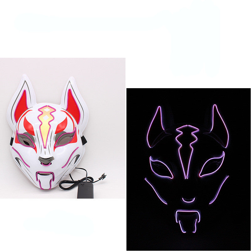 Glowing Cosplay Mask LED – Cat Face Anime Mask, Halloween Party & Bar Costume