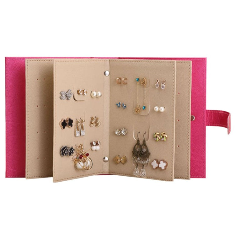 Travel Jewelry Organizer Bag – Portable Earring & Necklace Storage Box