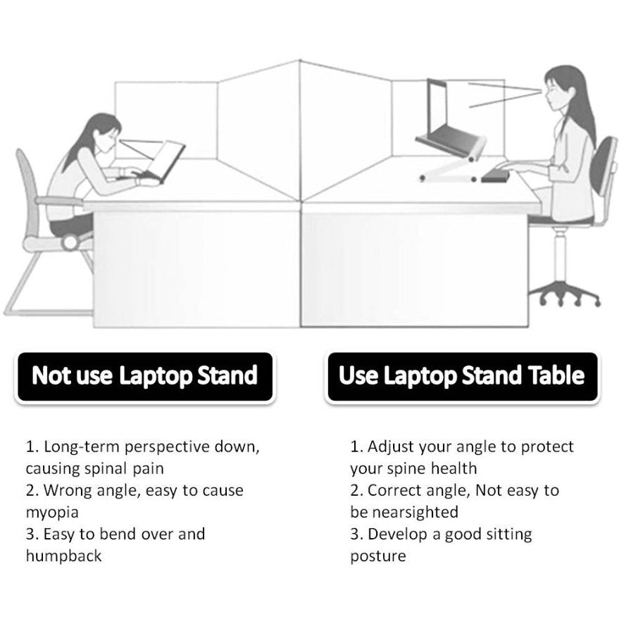 Foldable Laptop Stand Ergonomic Adjustable Laptop Riser for Desk – Portable MacBook Holder for Home Office