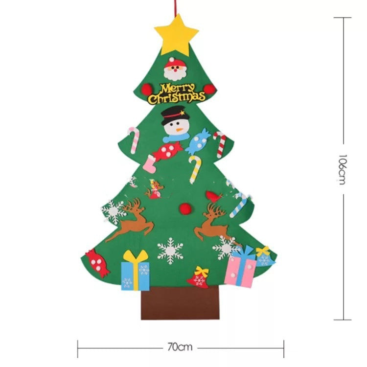 Christmas Felt Tree Decoration Set – DIY Reusable Wall Decor for Kids Holiday Activity