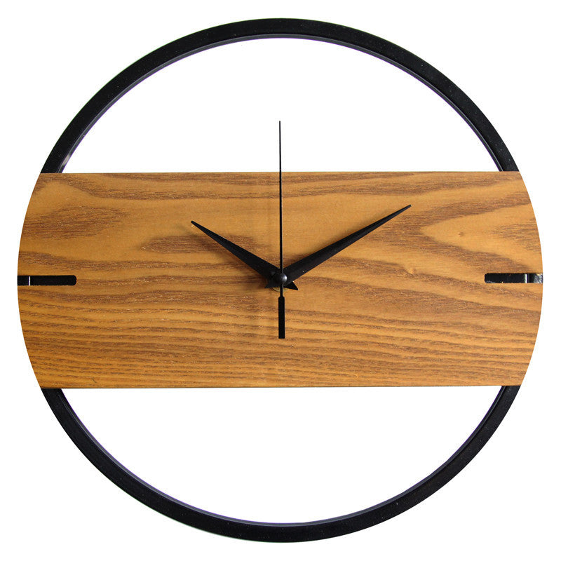 Minimalist Nordic Wood Wall Clock – Silent Battery Operated Quartz | Living Room Decor